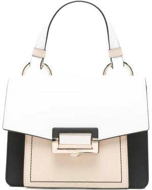 Cromia Colour-Block Leather Tote Bag - White