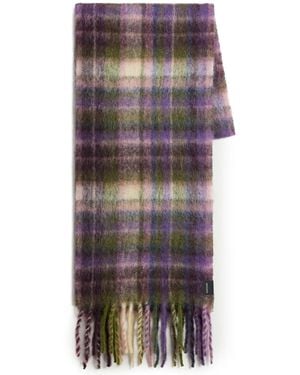 Woolrich Check-Pattern Scarf - Purple