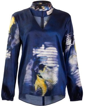 Silvia Tcherassi Floral Silk Blouse - Blue