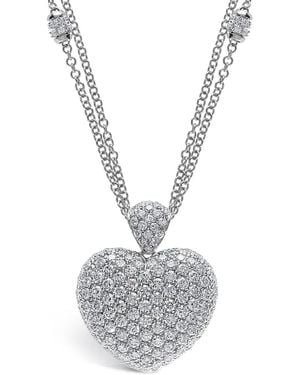Leo Pizzo Amore ダイヤモンド ネックレス 18kホワイトゴールド