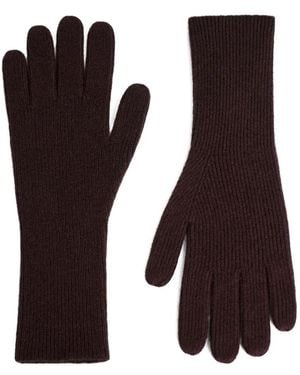 12 STOREEZ Ribbed Merino-Wool Gloves - Brown