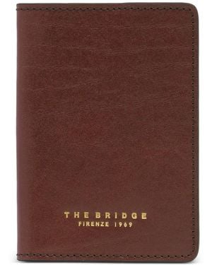 The Bridge Life-Style Logo-Print Leather Passport Holder - Brown