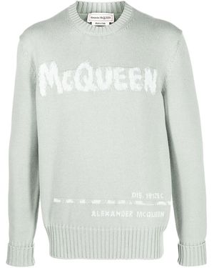 McQueen インターシャニット セーター - グレー