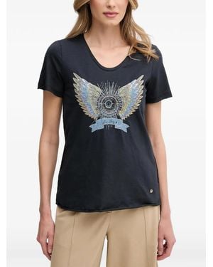 Mos Mosh T-Shirt Met Print - Zwart