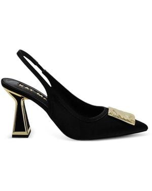 Kat Maconie Escarpins Pointus À Bride Arrière Et Plaque Logo - Black