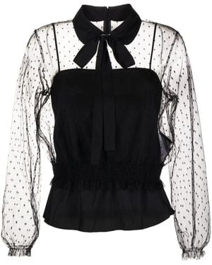 RED Valentino ポルカドット ブラウス - ブラック