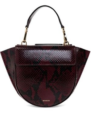 Wandler Snakeskin half-moon tote bag - Negro