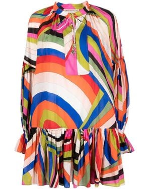 PUCCI Iride-Print Cotton Minidress - Red