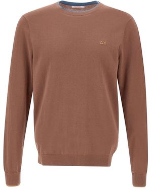 Sun 68 Pullover mit rundem Ausschnitt - Braun