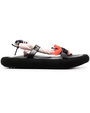 13 09 SR Braided-Detail Strap Sandals - Black