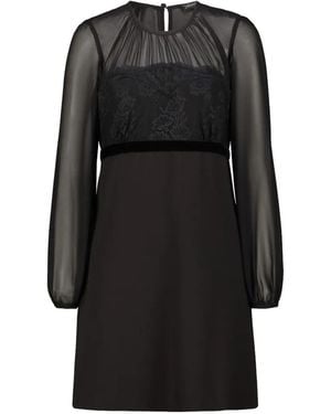 DR. HOPE Vestido Corto Con Encaje Floral - Negro