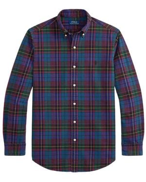 Polo Ralph Lauren Tartan-Print Button-Down Shirt - Blue