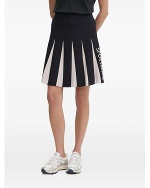 Sportalm Falda Con Logo Estampado Y Pliegues - Negro