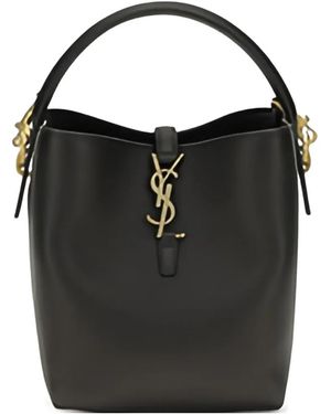 Saint Laurent Le 37 Leather Bucket Bag - Black
