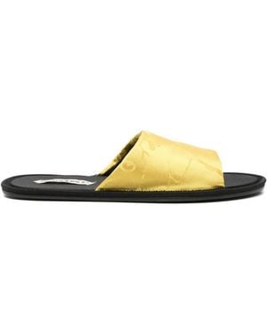JW Anderson Floral-Jacquard Slides - Yellow