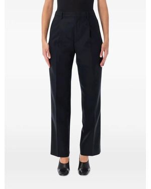 AURALEE Pleated Straight-Leg Pants - Blue