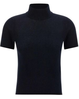 Max Mara Janagy Geribbelde Trui Met Hoge Hals - Zwart