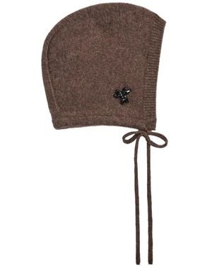 Simone Rocha Gorro De Cachemira Con Apliques - Marrón