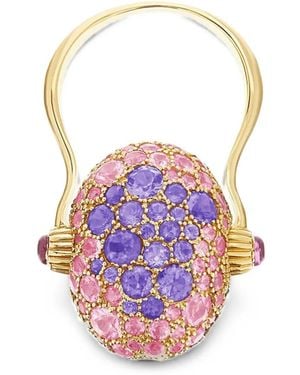 Nanis Large Reverse Double Face Multi-Stone Ring - White