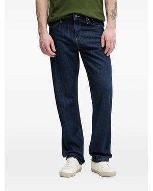 Lindbergh Logo-Patch Straight-Leg Jeans - Blue