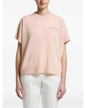 Peserico Bead-Embellished Pocket Jumper - Blue