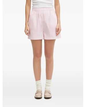 Sporty & Rich Hotel Eden Roc Striped Shorts - White