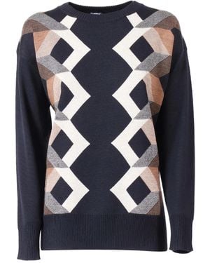 Lorena Antoniazzi Pullover Mit Geometrischem Muster - Blau