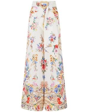 CAMILLA Scarf-Belt Pants - White