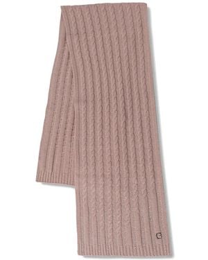 Guess Cable-Knit Rhinestone-Embellished Scarf - Pink