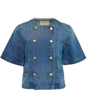 Ulla Johnson ショートスリーブ ダブルジャケット - ブルー