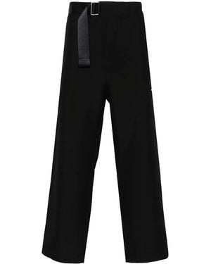 OAMC Belted Cotton Straight-Leg Pants - Black