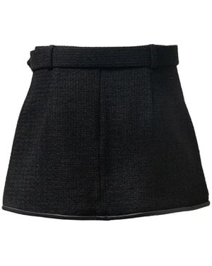 Self-Portrait Boucle-Minirock Mit Gürtel - Schwarz