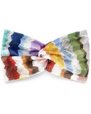 Missoni Zigzag-Knit Twisted Headband - Blue