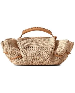 Hereu Arta Crochet Raffia Tote Bag - Pink