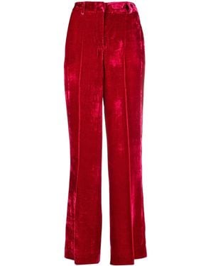 P.A.R.O.S.H. Velvet Wide-Leg Trousers - Red