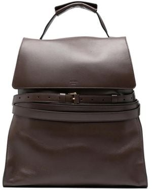 Moschino Buckle Belt Backpack - Brown
