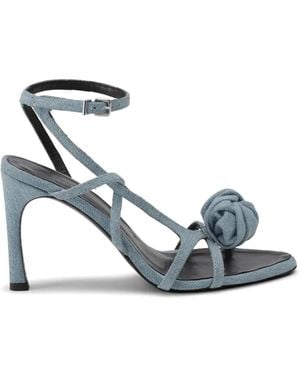 ROTATE BIRGER CHRISTENSEN Knot Denim Sandals - Blue