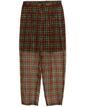 Undercover Plaid-Check Pants - Green