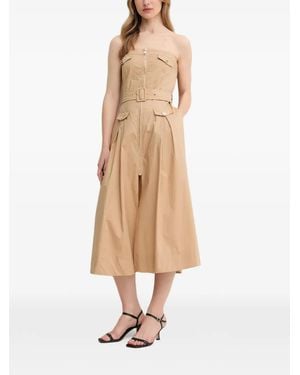 GAUDI Zip Belted Midi Dress - Natural