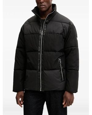 Karl Lagerfeld Logo-Plaque Padded Jacket - Black
