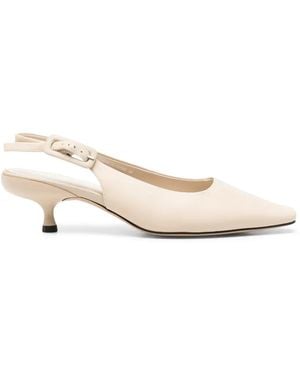 SERGIO MORETTI FIRENZE Pointed-Toe Slingback Court Shoes - Natural