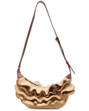 Zimmermann Ruffled Woven Shoulder Bag - Metallic