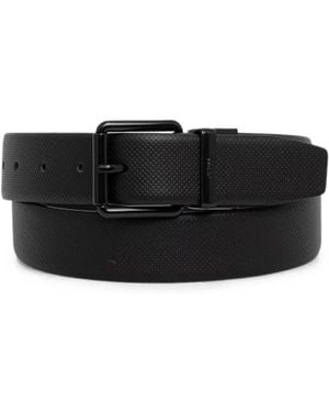 Guess Boston Perforated-Effect Buckle-Fastening Belt - Black