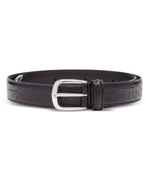 Anderson's Croc-Effect Leather Belt - White