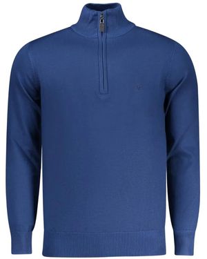 COVERI MOVING Quarter-Zip Fine-Knit Pullover - Blue