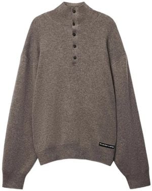 Alexander Wang Turtleneck Henley Sweater - Brown