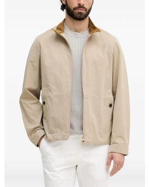 Barbour Tyneside Corduroy-Collar Funnel-Neck Jacket - Natural