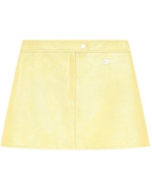 Courreges Vinyl-Effect Mini Skirt - Yellow