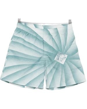 Versace Graphic-Print Swim Shorts - Blue