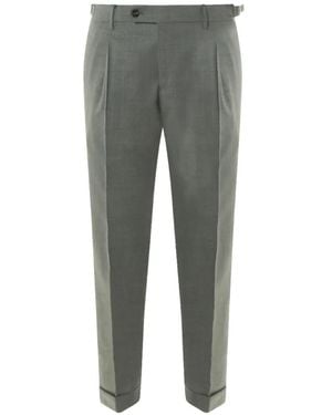 Berwich Button Roll-Up Trousers - Grey